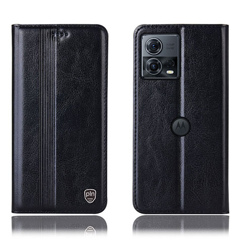 Custodia Portafoglio In Pelle Cover con Supporto H09P per Motorola Moto Edge 30 Fusion 5G Nero