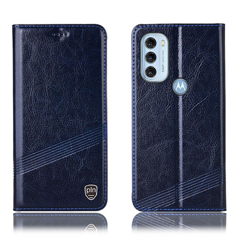 Custodia Portafoglio In Pelle Cover con Supporto H09P per Motorola Moto G71 5G Blu