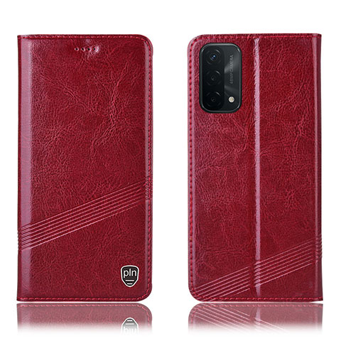 Custodia Portafoglio In Pelle Cover con Supporto H09P per OnePlus Nord N200 5G Rosso