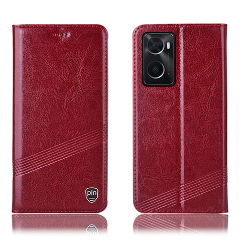 Custodia Portafoglio In Pelle Cover con Supporto H09P per Oppo A36 Rosso