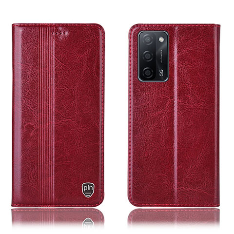 Custodia Portafoglio In Pelle Cover con Supporto H09P per Oppo A53s 5G Rosso