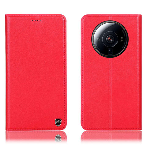 Custodia Portafoglio In Pelle Cover con Supporto H09P per Xiaomi Mi 12 Ultra 5G Rosso