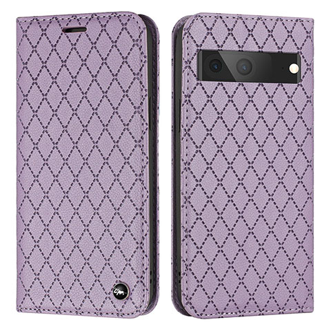 Custodia Portafoglio In Pelle Cover con Supporto H09X per Google Pixel 7 5G Viola