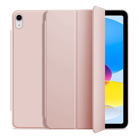 Custodia Portafoglio In Pelle Cover con Supporto H10 per Apple iPad 10.9 (2022) Oro Rosa