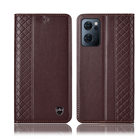 Custodia Portafoglio In Pelle Cover con Supporto H10P per OnePlus Nord CE 2 5G Marrone