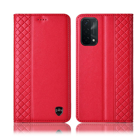 Custodia Portafoglio In Pelle Cover con Supporto H10P per Oppo A54 5G Rosso