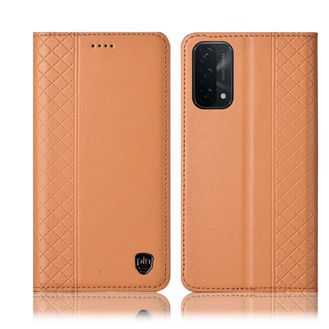 Custodia Portafoglio In Pelle Cover con Supporto H10P per Oppo A93 5G Arancione