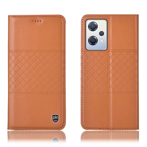 Custodia Portafoglio In Pelle Cover con Supporto H10P per Oppo K10X 5G Arancione