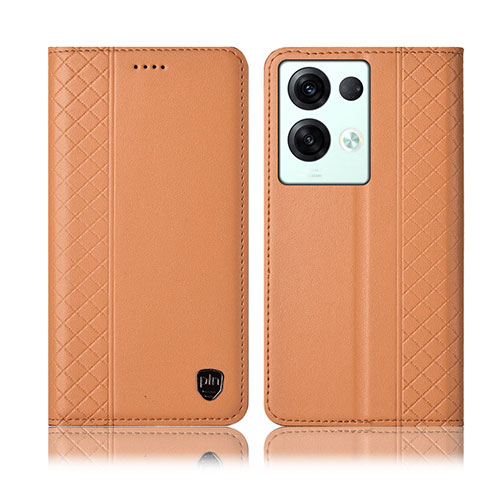 Custodia Portafoglio In Pelle Cover con Supporto H10P per Oppo Reno8 Pro+ Plus 5G Arancione