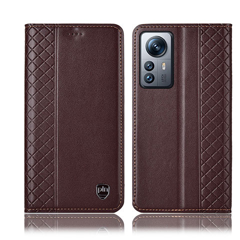 Custodia Portafoglio In Pelle Cover con Supporto H10P per Xiaomi Mi 12 5G Marrone