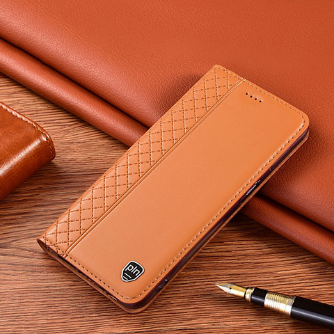 Custodia Portafoglio In Pelle Cover con Supporto H10P per Xiaomi Redmi 10 (2022) Arancione