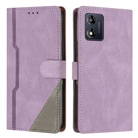 Custodia Portafoglio In Pelle Cover con Supporto H10X per Motorola Moto E13 Viola