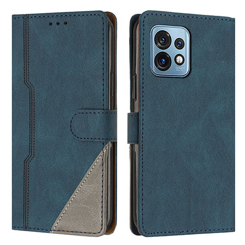 Custodia Portafoglio In Pelle Cover con Supporto H10X per Motorola Moto Edge Plus (2023) 5G Blu