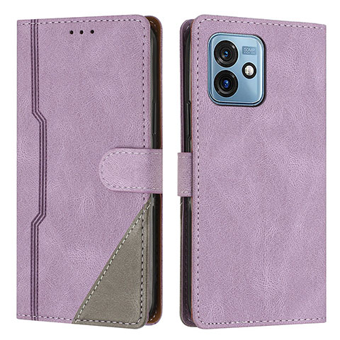 Custodia Portafoglio In Pelle Cover con Supporto H10X per Motorola Moto G 5G (2023) Viola