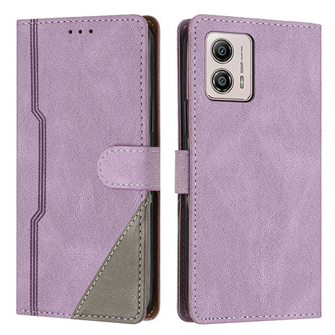 Custodia Portafoglio In Pelle Cover con Supporto H10X per Motorola Moto G53 5G Viola