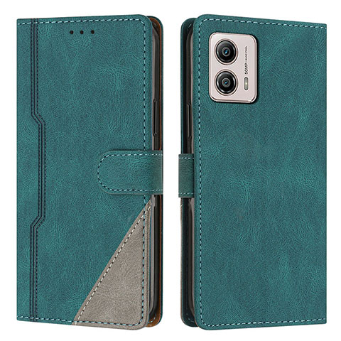 Custodia Portafoglio In Pelle Cover con Supporto H10X per Motorola Moto G53y 5G Verde