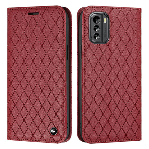 Custodia Portafoglio In Pelle Cover con Supporto H10X per Nokia G60 5G Rosso