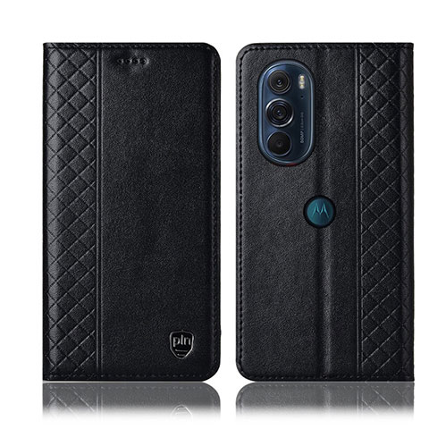 Custodia Portafoglio In Pelle Cover con Supporto H11P per Motorola Moto Edge X30 5G Nero