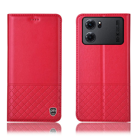 Custodia Portafoglio In Pelle Cover con Supporto H11P per Oppo K10 5G Rosso