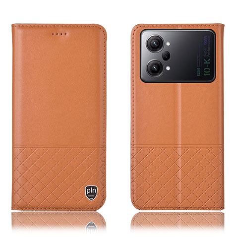 Custodia Portafoglio In Pelle Cover con Supporto H11P per Oppo K10 Pro 5G Arancione