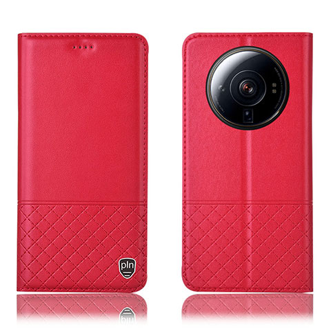 Custodia Portafoglio In Pelle Cover con Supporto H11P per Xiaomi Mi 12 Ultra 5G Rosso