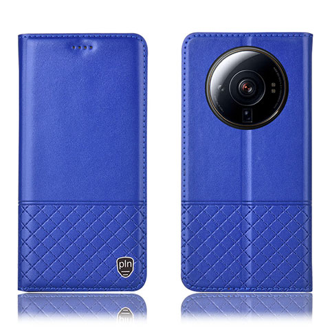 Custodia Portafoglio In Pelle Cover con Supporto H11P per Xiaomi Mi 12S Ultra 5G Blu