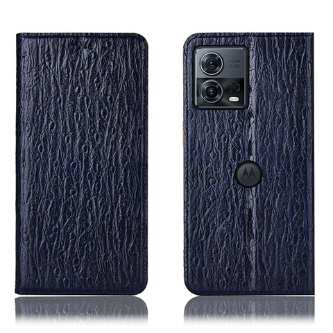 Custodia Portafoglio In Pelle Cover con Supporto H15P per Motorola Moto Edge 30 Fusion 5G Blu