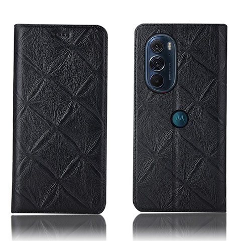 Custodia Portafoglio In Pelle Cover con Supporto H15P per Motorola Moto Edge 30 Pro 5G Nero