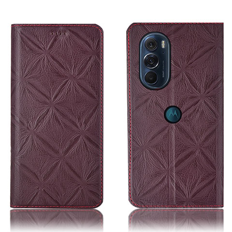 Custodia Portafoglio In Pelle Cover con Supporto H15P per Motorola Moto Edge Plus (2022) 5G Rosso Rosa