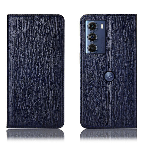 Custodia Portafoglio In Pelle Cover con Supporto H15P per Motorola Moto Edge S30 5G Blu