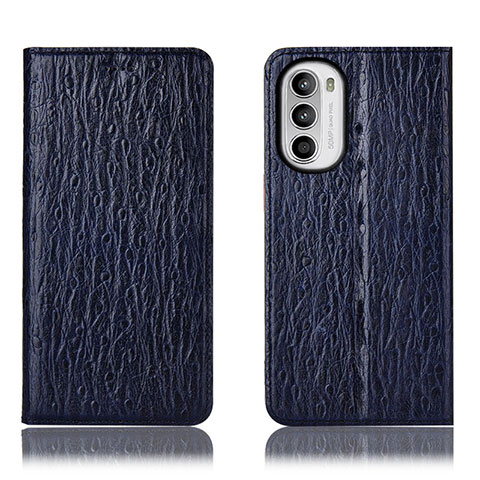 Custodia Portafoglio In Pelle Cover con Supporto H15P per Motorola Moto G71s 5G Blu