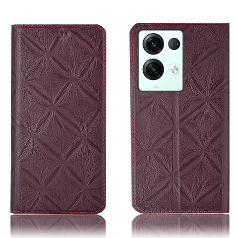 Custodia Portafoglio In Pelle Cover con Supporto H15P per Oppo Reno9 Pro+ Plus 5G Rosso Rosa