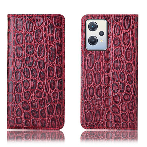 Custodia Portafoglio In Pelle Cover con Supporto H16P per OnePlus Nord CE 2 Lite 5G Rosso