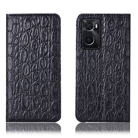 Custodia Portafoglio In Pelle Cover con Supporto H16P per Oppo A76 Nero