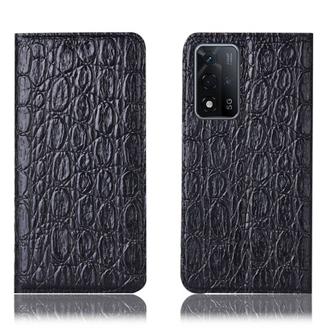 Custodia Portafoglio In Pelle Cover con Supporto H16P per Oppo A93s 5G Nero