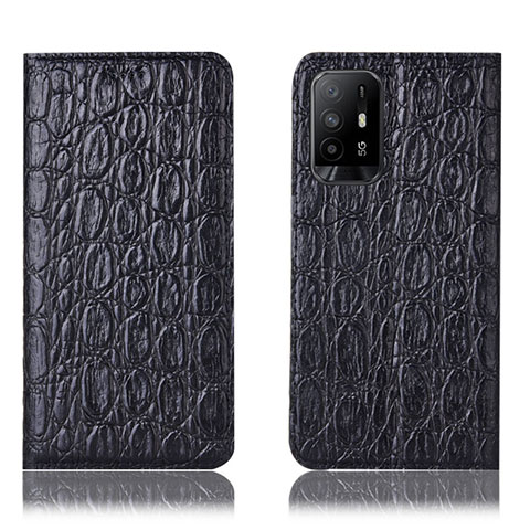 Custodia Portafoglio In Pelle Cover con Supporto H16P per Oppo A94 5G Nero