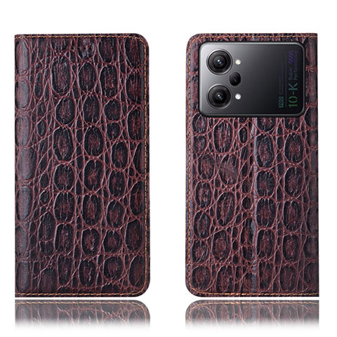 Custodia Portafoglio In Pelle Cover con Supporto H16P per Oppo K10 Pro 5G Marrone