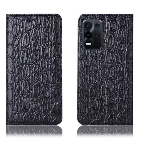 Custodia Portafoglio In Pelle Cover con Supporto H16P per Oppo K9X 5G Nero