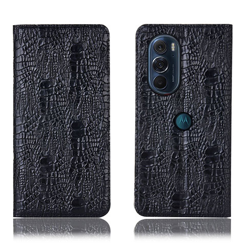 Custodia Portafoglio In Pelle Cover con Supporto H17P per Motorola Moto Edge 30 Pro 5G Nero