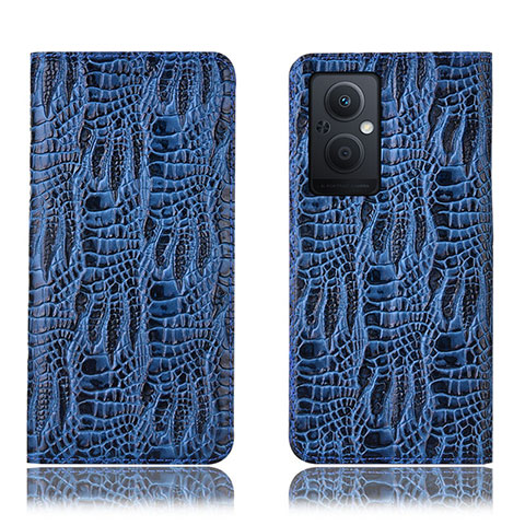 Custodia Portafoglio In Pelle Cover con Supporto H17P per Oppo A96 5G Blu