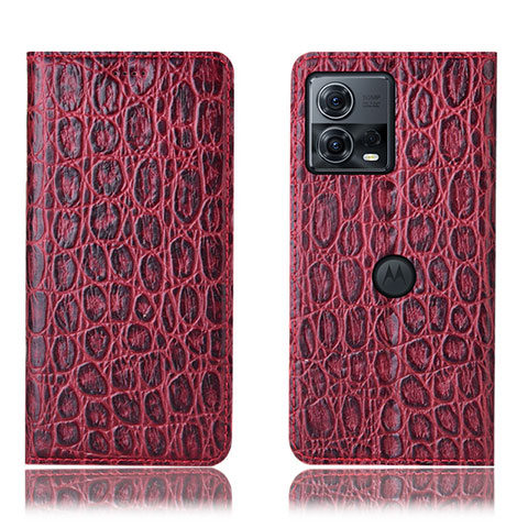 Custodia Portafoglio In Pelle Cover con Supporto H18P per Motorola Moto S30 Pro 5G Rosso