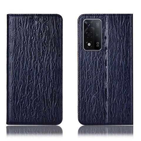 Custodia Portafoglio In Pelle Cover con Supporto H18P per Oppo A93s 5G Blu