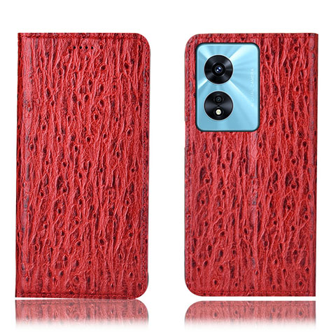 Custodia Portafoglio In Pelle Cover con Supporto H18P per Oppo A98 5G Rosso