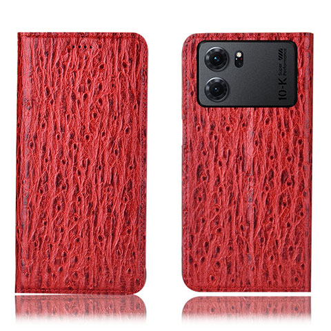 Custodia Portafoglio In Pelle Cover con Supporto H18P per Oppo K10 5G Rosso