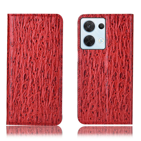 Custodia Portafoglio In Pelle Cover con Supporto H18P per Oppo Reno9 5G Rosso