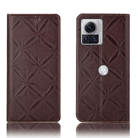 Custodia Portafoglio In Pelle Cover con Supporto H19P per Motorola Moto Edge 30 Ultra 5G Marrone