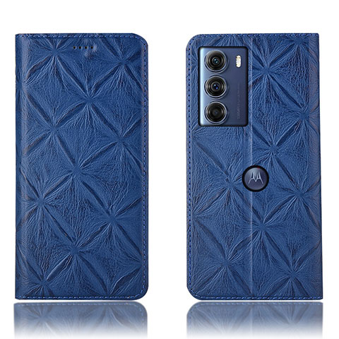 Custodia Portafoglio In Pelle Cover con Supporto H19P per Motorola Moto Edge S30 5G Blu