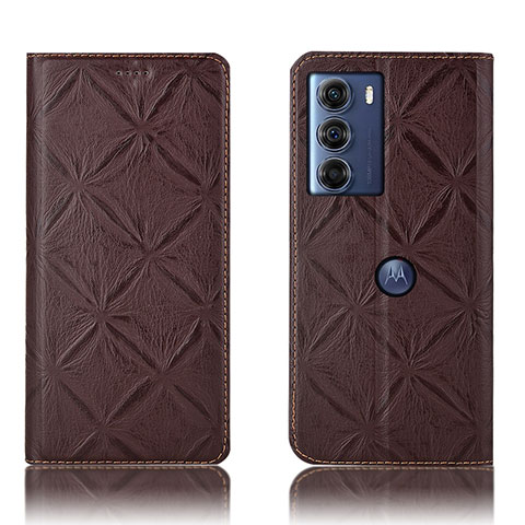 Custodia Portafoglio In Pelle Cover con Supporto H19P per Motorola Moto Edge S30 5G Marrone