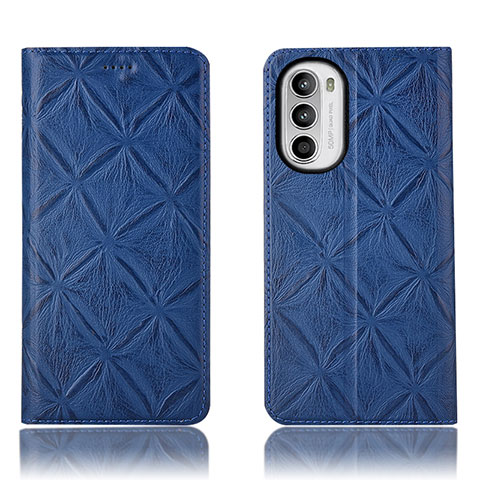 Custodia Portafoglio In Pelle Cover con Supporto H19P per Motorola Moto G71s 5G Blu