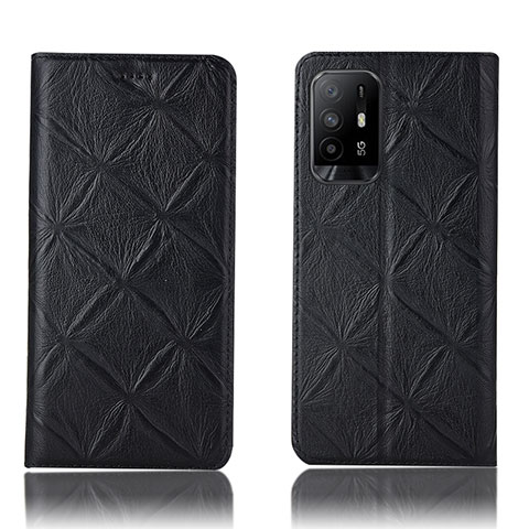 Custodia Portafoglio In Pelle Cover con Supporto H19P per Oppo F19 Pro+ Plus 5G Nero